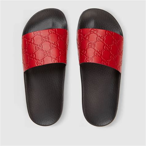 womens red gucci slides|fluffy gucci slides.